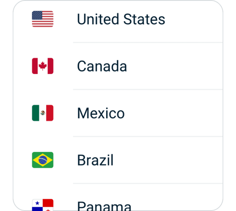 Super connect step 2, choose VPN server location